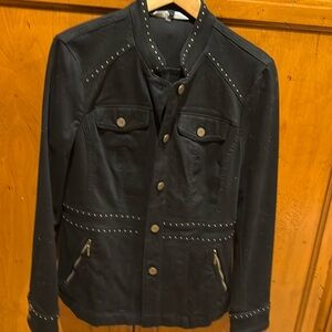 Black jeans jackets with studs